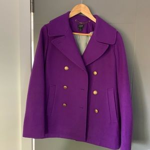 Purple J.Crew Pea Coat, Size 6
